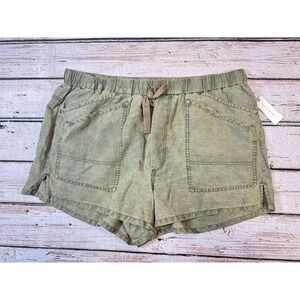 Anthropologie Pilcro Womens Shorts Size XL Moss‎ Green Tie Waist Pockets NWT